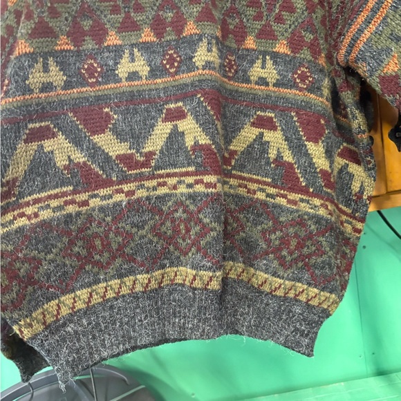 Sears Men's Crewneck Sweater - Multicolor Geometric - Picture 4 of 10